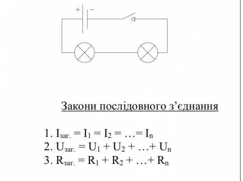 заг. = I1 = I2 = ...= In2. Uзаг. = U1 + U2 + ...+ Un 3. Rзаг. = R1 + R2 + ...+ Rn