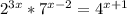 2^{3x}*7^{x-2}=4^{x+1}