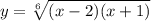 y = \sqrt[6]{(x - 2)(x + 1)}