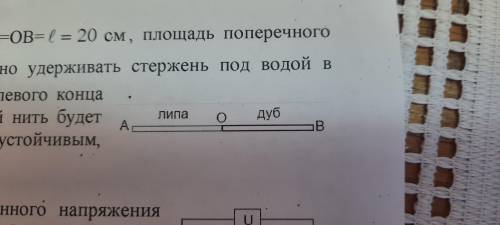 Деревянный стержень AB состоит из двкх частей ao=ob=l=20 см ; площадь поперечного сечения стержня S=