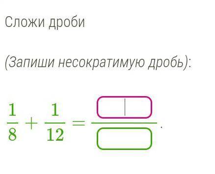 Сложи дроби (Запиши несократимую дробь) 1/8+1/12​