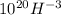 10^{20} H^{-3}