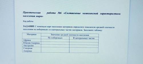 Практическая работа номер 6 составление комплексной характеристики населения мира​