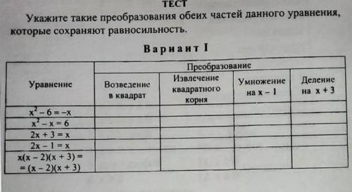 Укажите такие преобразования обеих частей данного уравнения, которые сохраняют равносильность.(Отмет