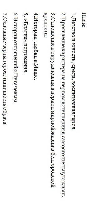 план текста по каждому пункту где-то 1-2 предложении, может кто-то читал Капитанскую дочку​