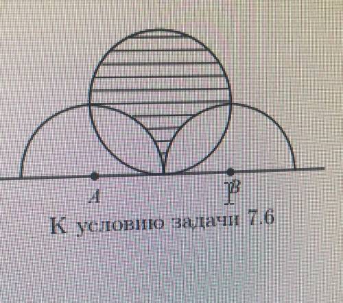 На горизонтальной прямой отмечены точки A и B, расстояние между которыми равно 4. Выше прямой постро