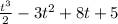 \frac{t^{3} }{2} -3t^{2} +8t+5