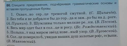 Спишите предложения, подчеркивая грамматические основы вставляя пропущенные буквы.​