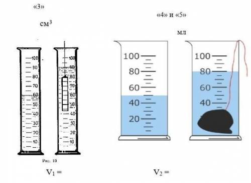 Определите объём тела неправильной формы с мензурки:​