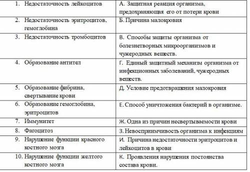 я вам всем и вы мне. Из перечня (1-10) выберите правильные характеристики (А-К) и зашифруйте их: