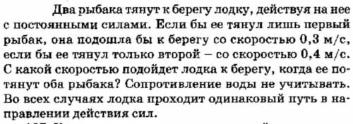 Два рыбака тянут к берегу лодку, действуя на нее с постоянными силами (дальше на фото) За хороший от