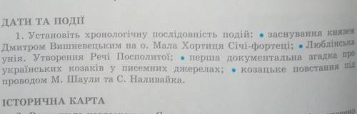 Установіть хронологічну послідовність подій