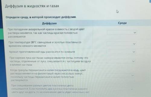 Определи среду в которой происходит диффузия​