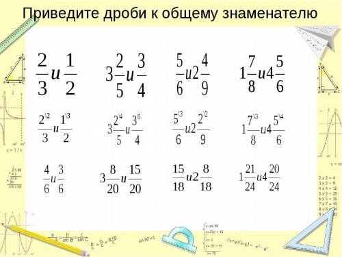 Приведите дроби к общему знаменателю