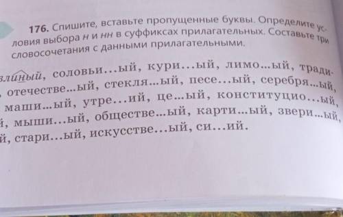 Словосочетания с данными прилагательными. багря...ый, стари...ый, искусстве...ый, си...ий.108176. Сп