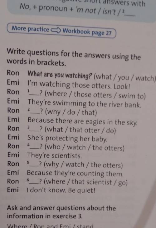 3.Write questions for the answers using the words in brackets.​