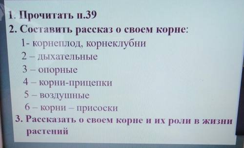 СОСТАВИТЬ КРАТКИЙ РАССКАЗ ПРО СВОЙ КОРЕНЬ! Биология 6 класс ​