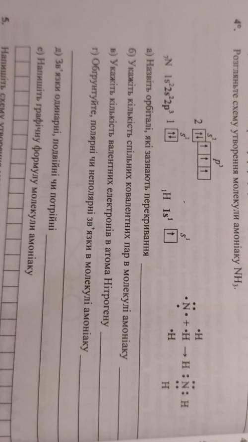 49.Розгляньте схему утворення молекули амоніаку NH3 ​