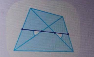 средняя линия четырехугольника образует с его диагоналями равные углы . докажите что диагонали этого