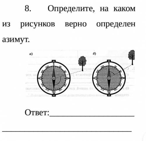 8.Определите, на какомрисунковверноопределеназимут решить​