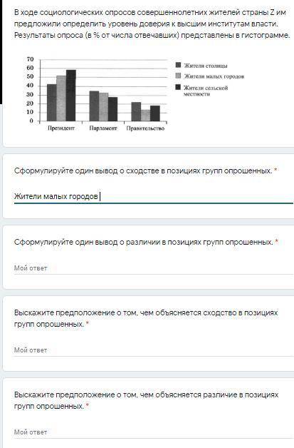 В ходе социологических опросов совершеннолетних жителей страны Z им предложили определить уровень до