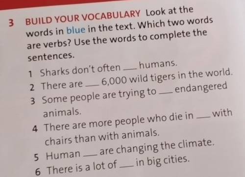 BUILD YOUR VOCSBULARY Look at the words in blue in the text. Which two words are verbs? Use the word