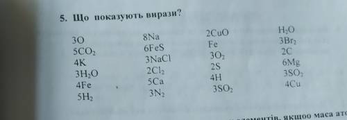 Що показують вирази? Наприклад : 3O - 3 атому оксигену (Желательно напишите на украинском)