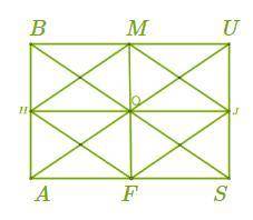 Дан прямоугольник A B U S , диагонали которого пересекаются в точке O . На сторонах прямоугольника о