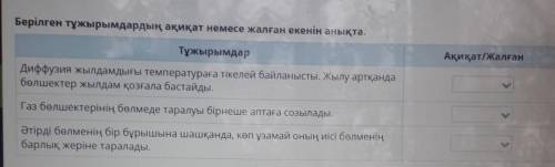 Берілген тұжырымдардың ақиқат немесе жалған екенін анықта