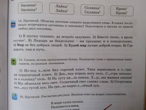 3 класс. Нужно найти предложение с антонимом, предложение с синонимом, и предложение с амонимом. ПРЕ