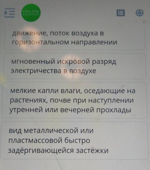 Выбери все возможные значения слова молния...верных ответов 2​