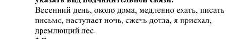 Выбрать словосочетания, разобрать их, указать вид подчинительной связи.