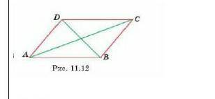 На рисунке 11.12 треугольники ABC и CDA равны,причем точки В и D лежат по разные стороны от прямой A