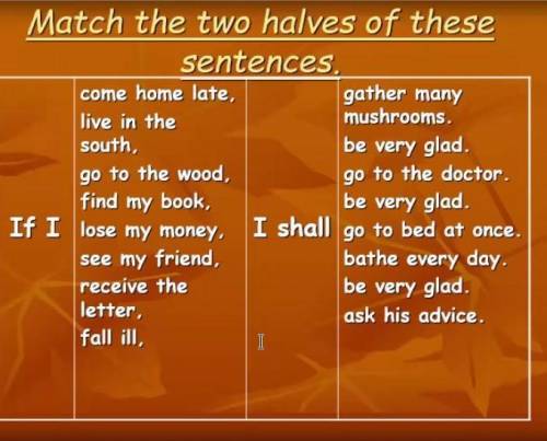 Match the two halves of these sentences please)​