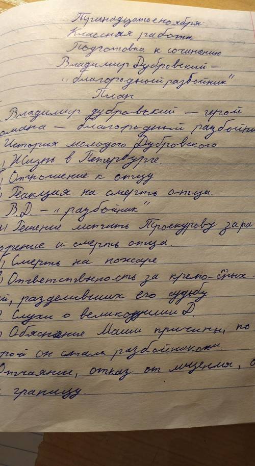 Сочинение Владимир Дубровский - благородный Разбойник план Владимир Дубровский герои романа благор