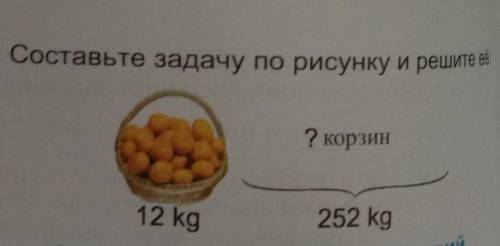 Составьте задачу по рисунку и решите ее? корзин12 kg252 kg​