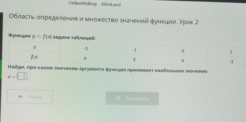 Функция игрек равно f x задана таблицей найди при каком значении аргумента функция принимает наиболь