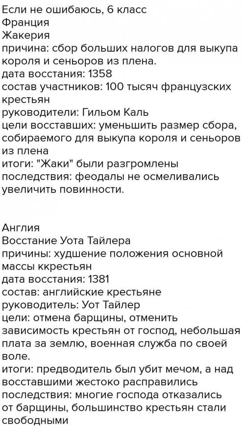 Последствтя восстания крестьян во франции причины поражения восстания фо Франции и Англии руководите