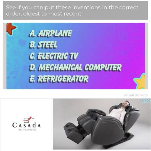 Inventions in the correct older