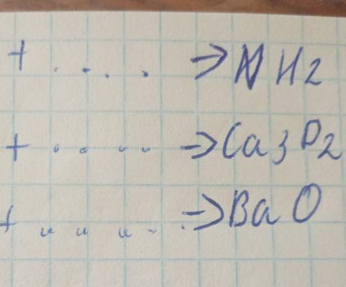 Замість крапок напишіть формули Дая івБИСТРО... + =NH2 + =Ca3 P2+=Ba O​