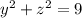 y^{2} + z^{2} = 9