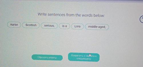 Write sentences from the words below: nurseScottishserious,is aLoramiddle-aged​