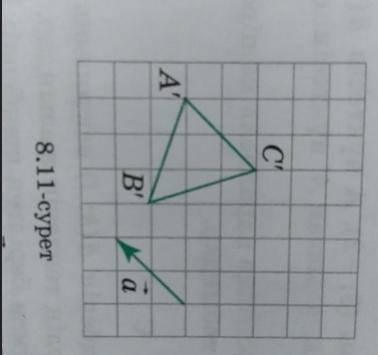 На рисунке 8.11 треугольник A'B'C'получен копированием параллельно вектору a. Нарисуйте начальный тр