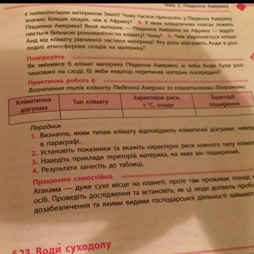 Визначте типів клімату Південної Америки за кліматичними діаграмами