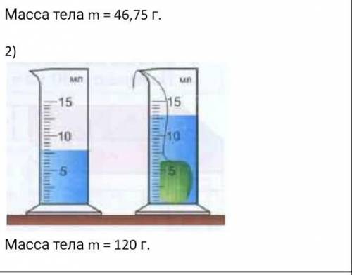 Масса тела m=46,75г Масса тела m=120г физика 7 класс​