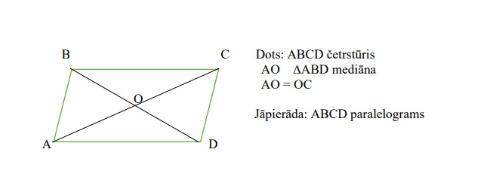 Дано: ABCD Четырёхугольник AO медиана ABD AO = OC Докажите что ABCD паралелограм