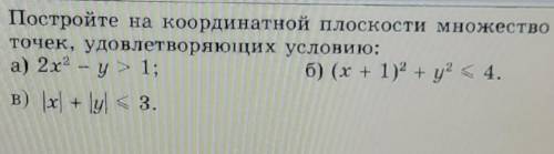 Постройте на координатной плоскости множество точек, удовлетворяющих условию. ​