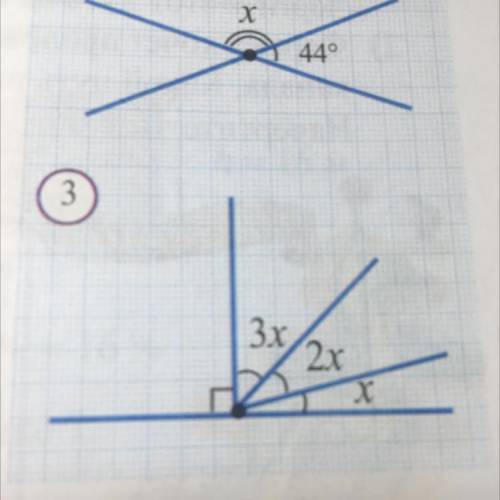 Найдите величину угла x по рисунку три