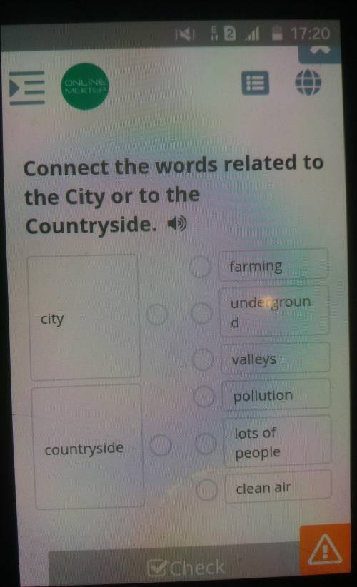 Connect the words related to the City or to the Countryside​