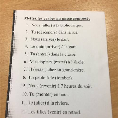 Mettez les au passe compose